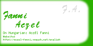 fanni aczel business card