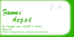 fanni aczel business card